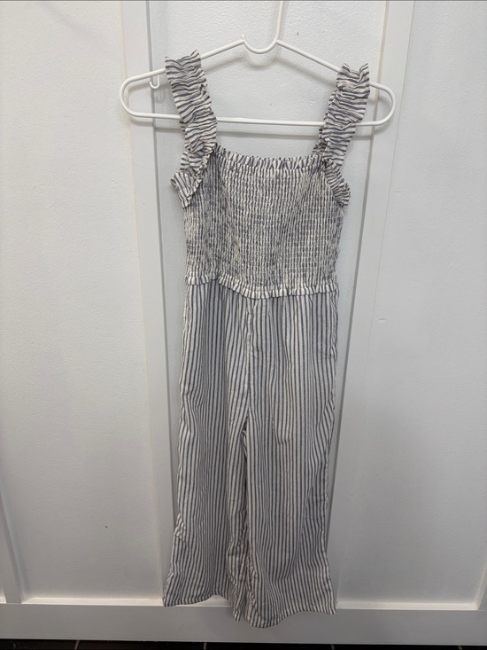 Old Navy Other - Old Navy girls romper white with blue strips girls L
